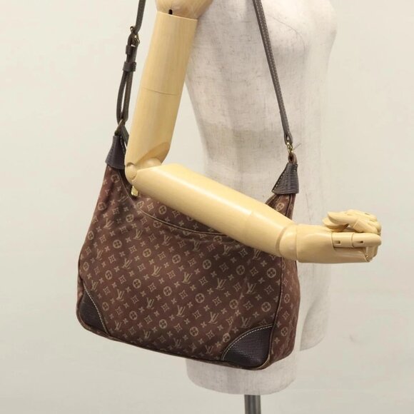LOUIS VUITTON Monogram Mini Lin Boulogne Shoulder Bag Ebene - Picture 1 of 15